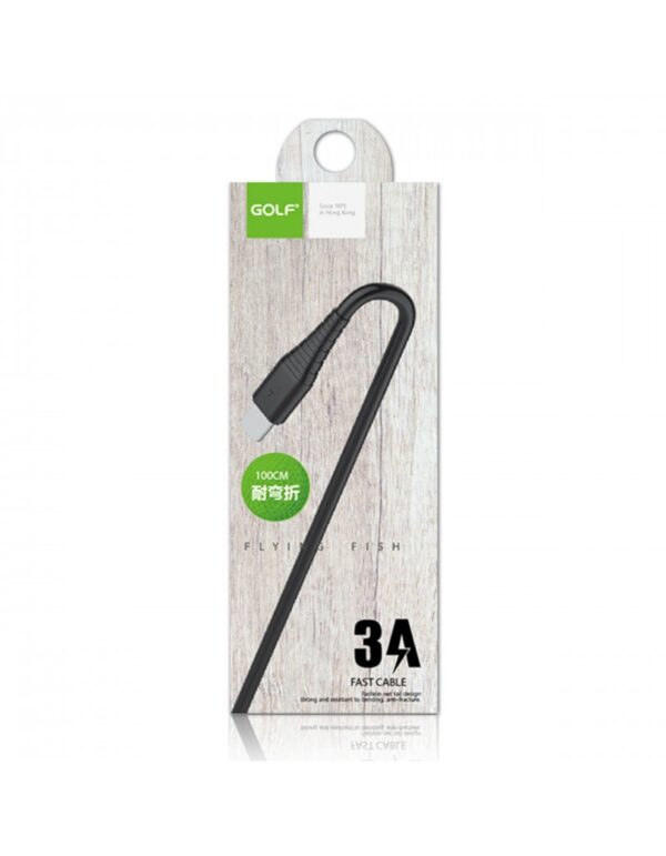 Cablu USB la micro USB Golf Flying Fish Fast Cable 3A negru 1m GC-64m - imagine 2