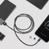 Cablu USB MAGNETIC 3in1 USB Type C LIGHTNING micro USB 1m negru REBEL - imagine 3