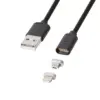 Cablu USB magnetic micro USB / Lightning 1m negru Kruger&Matz - imagine 2