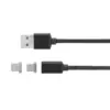 Cablu USB magnetic micro USB / Lightning 1m negru Kruger&Matz - imagine 3