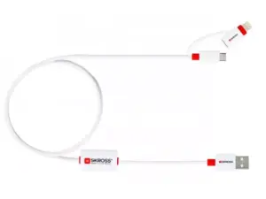 Cablu USB Skross Buzz Line A tata - micro USB A tata 1m alb