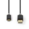Cablu USB type C 2.0 tata - USB A tata 1m aurit antracit Nedis - imagine 2