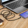 Cablu USB type C - Lightning certificat MFI 1m 3A bumbac OFC Kruger&Matz - imagine 4