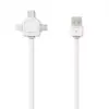 Cablu USB Type C micro USB Lightning 1.5m alb Allocacoc