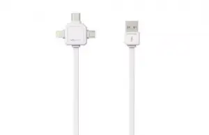 Cablu USB Type C micro USB Lightning 1.5m alb Allocacoc