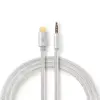 Cablu USB TYPE C tata - Jack 3.5 mm tata 1m aurit argintiu Nedis