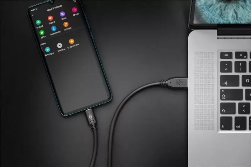 Cablu USB type C tata - USB 3.0 tata 3m negru Goobay