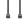 Cablu USB TYPE C tata - USB TYPE C tata 1m 100W 10Gbps 3.2 Gen 2 negru Nedis - imagine 2