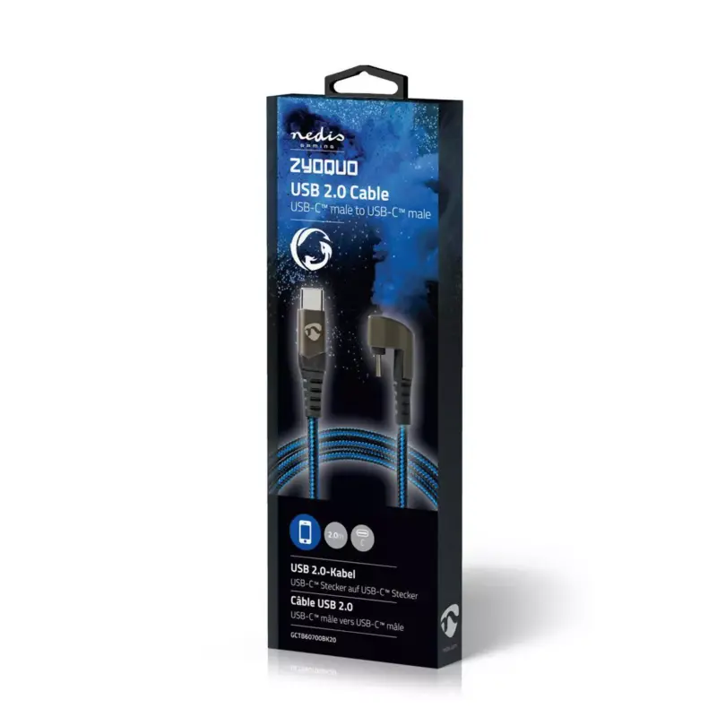 Cablu USB Type C tata - USB Type C tata conector gaming 180 2m NEDIS