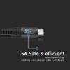 Cablu USB Type C - USB Type C 1m cu afisaj 5A V-Tac SKU-7746 - imagine 4