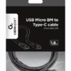 Cablu USB2.0 B micro mufa USB type C mufa 1.8m negru GEMBIRD CCP-USB2-MBMCM-6 - imagine 2