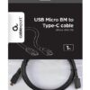 Cablu USB2.0 B micro mufa - USB type C mufa 1m negru PVC GEMBIRD CCP-USB2-MBMCM-1M - imagine 2