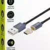 Cablu USB2.0 cu mufa magnetica USB Type C 1.2m negru Goobay