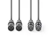 Cablu XLR Nedis XLR 2x 3-Pin tata - 2x XLR 3-Pin mama 5m gri - imagine 2