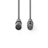 Cablu XLR stereo Nedis XLR 3 pini tata - XLR 3 pini mama 5m gri - imagine 2