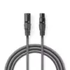Cablu XLR stereo Nedis XLR 3pini tata - XLR 3pini mama 1.5m gri