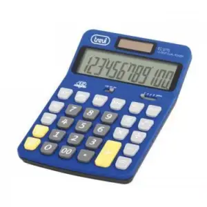 Calculator de birou EC 3775 12 digit baterie +solar albastru Trevi