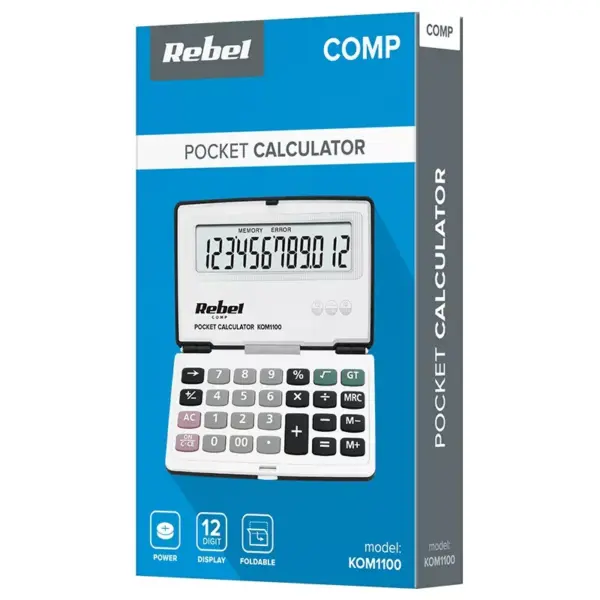 Calculator de buzunar 12 digiti PC-50 REBEL - imagine 6