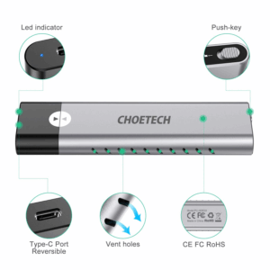 Carcasa SSD M.2 NVMe PCIe USB type C Choetech PC-HDE03
