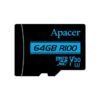 Card microSDXC UHS-I R100 Apacer 64GB clasa10 Ultra HD Video cu adaptor SD AP64GMCSX10U7-R - imagine 2