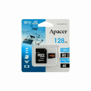 Card microSDXC UHS-I U3 V30 A2 Apacer 128GB R100 cu adaptor SD AP128GMCSX10U8-R