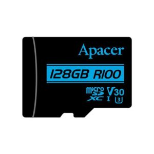 Card microSDXC UHS-I U3 V30 Apacer 128GB R100 Ultra HD Video cu adaptor SD AP128GMCSX10U7-R