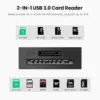 CARD READER extern Ugreen CR127 20250 interfata USB 3.0 citeste /scrie SD /microSD 5Gbps negru - imagine 2