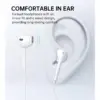 Casti In-Ear cu fir Choetech OC-A012-WH USB-C microfon reglare volum alb EARPHONE-OCA012-CHO - imagine 2