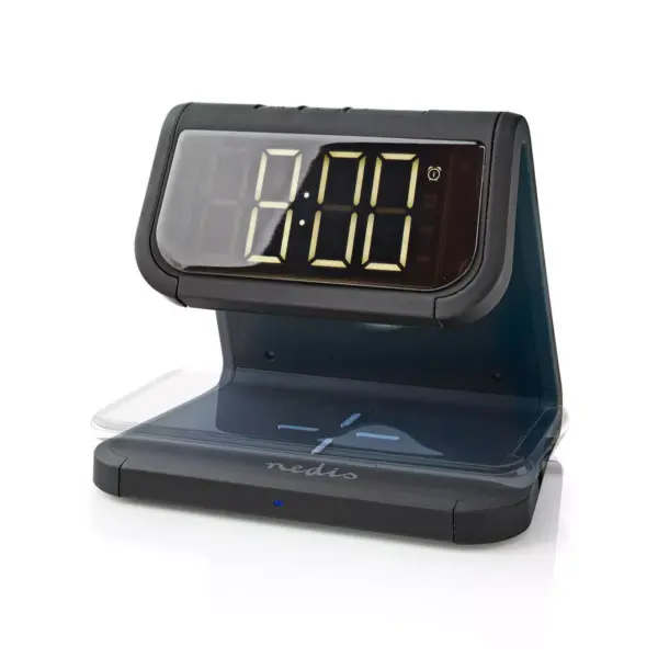 Ceas cu alarma Nedis incarcator wireless Qi lumina multicolora negru - imagine 10