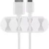 Cleme pentru gestionarea cablurilor cu 4 sloturi Goobay set 2buc alb - imagine 3