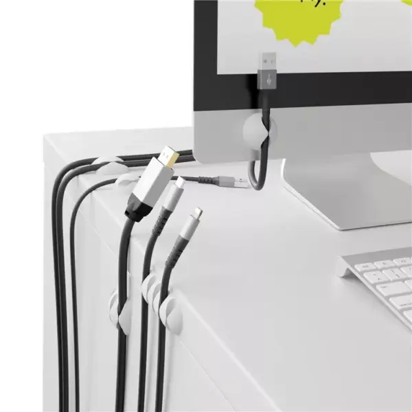 Cleme pentru gestionarea cablurilor Goobay set 5buc alb - imagine 4