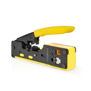 Cleste de sertizare Nedis pass through CAT5 CAT5e CAT6 CAT6a CAT7 RJ12 RJ45 galben CCGG89510BK