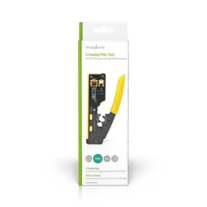 Cleste de sertizare Nedis pass through CAT5 CAT5e CAT6 CAT6a CAT7 RJ12 RJ45 galben CCGG89510BK