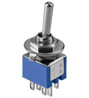 Comutator 2x ON-ON 6 pini 8x9x7mm cu retinere Goobay