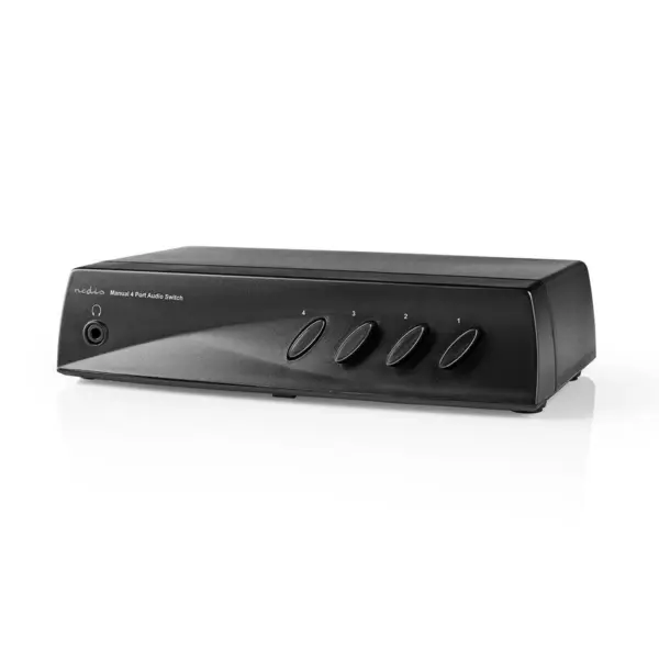 Comutator audio analogic Nedis 4x (2x RCA Stereo mama) - 1x RCA Stereo mama +iesire casti negru - imagine 2