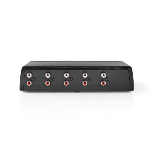 Comutator audio analogic Nedis 4x (2x RCA Stereo mama) - 1x RCA Stereo mama +iesire casti negru