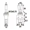 Comutator cu brat 1 circuit 20A 12V OFF-ON LED albastru cu retinere - imagine 2