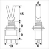 Comutator cu brat 1 circuit 3A 250V ON-ON cu retinere - imagine 2