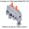 Conector 2+2 cu sina portocaliu pentru cablu maxim 4 mm - imagine 3