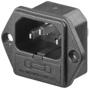 Conector AC montare pe panou 220V 6.3A cu siguranta Goobay 11261