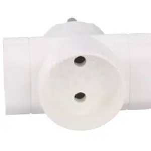 Conector AC supply splitter Layout 2P Type round flat white TIMEX-ELEKTRO R-1
