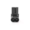 Conector alimentare IEC-320-C7 mama - IEC320-C8 tata unghi 90 negru - imagine 3