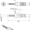 Conector banana tata albastru 4mm cauciuc Goobay - imagine 2