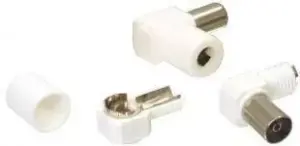 Conector coaxial mama ecranat plastic cotit 90 grade Valueline