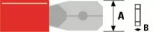 Conector papuc 4.8mm 0.5mm rosu