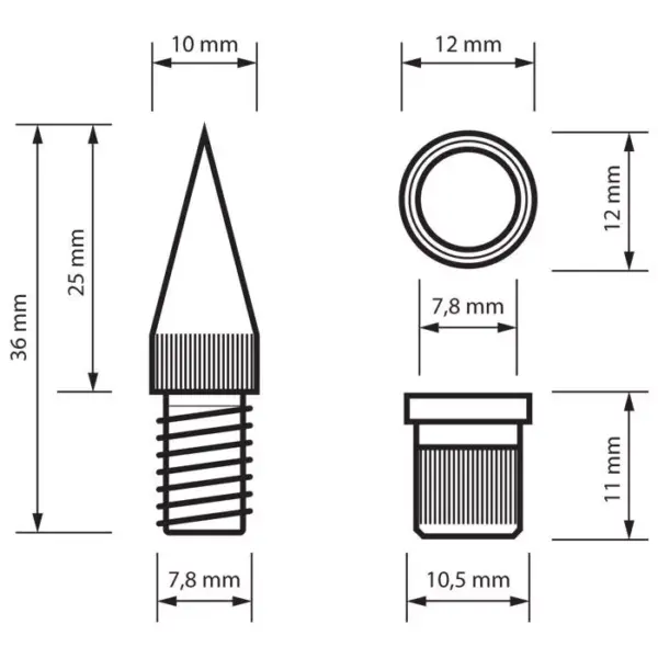 Contacte ascutite pentru incinte acustice metal negru - imagine 2