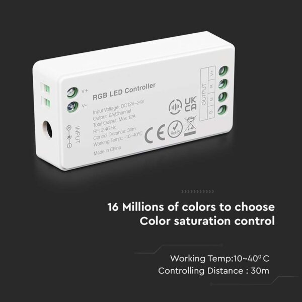 Controller banda LED RGB WI-FI 12/24V 12A V-TAC SKU-2912 - imagine 2