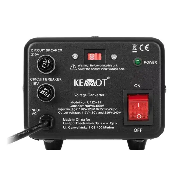 Convertor tensiune 230V-110V 400W 500VA KEMOT - imagine 2