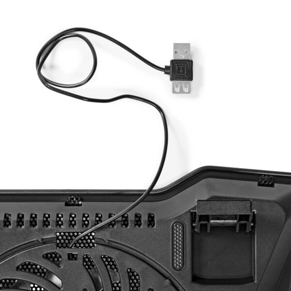 Cooler laptop Nedis 1 ventilator max 17" LED 1x USB negru - imagine 3