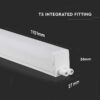 Corp iluminat LED T5 16W 120cm 6400K alb rece CIP SAMSUNG V-tac SKU-21697 - imagine 6